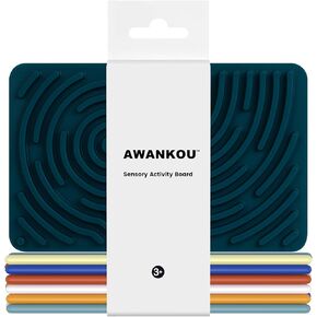 لوحة النشاط الحسي ، لعبة Awankou Silicone Toy لتخفيف التوتر ، القلق ، ADHD وتهدئة التوحد المنتجات الحسية | على الوجهين | صامت ، لا فوضى | يشمل 12 سلاسل | Kids 3+ والكبار (الأخضر)