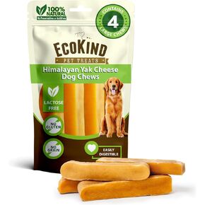 EcoKind Premium Gold Yak Cheese Himalayan Dog Chews, Dog Treats Large Breed, All Natural, High Protein, for Aggressive Chewers, Large - 10 Chews