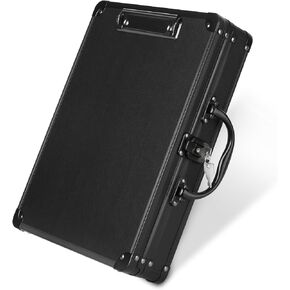 Sooez Key Lock Clipboard Storage Box, Heavy Duty Clipboard with Storage, Metal Locking Storage Clipboard with Handle, Lock Box Maximum Security - Holds Letter Size Paper, 12.6 x 9.6 inch, Black