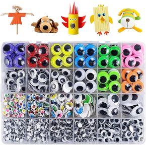 1680Pcs Googly Eyes Self Adhesive, Google Eyes for Crafts, Multi Colored Assorted Sizes Wiggle Eyes for DIY, Googly Eyes Stickers for Art Crafts Decoration, Toy Accessories