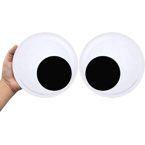 Cinvo 7 Inch Glowing Googly Eyes Self Adhesive 18cm Giant Wiggle Eyes Glowing in The Dark Large Decor Eyes for Party Refrigerator Door Christmas Trees Car DIY Craft Projects (Pack of 2)