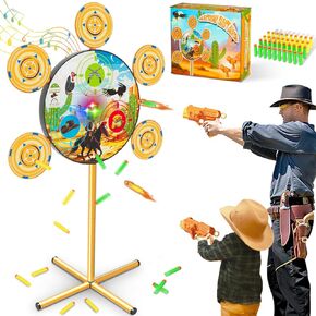 Shooting Games Toys for Nerf Gun Party, Shooting Targets with 2 Toy Guns 40 Foam Darts Kids Outdoor Indoor Toys for Birthday Christmas Easter Gifts for 4 5 6 7 8 9 10+ Year Old Boys Kids