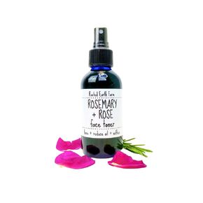 Rosemary and Rose Herbal Face Toner Spray 4 oz for Oily Skin