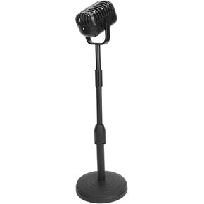 Retro Microphone Prop, Old Fake Vintage Microphone Prop Model with Stand, Antique Microphone Microphone Costume Prop for Party Favors
