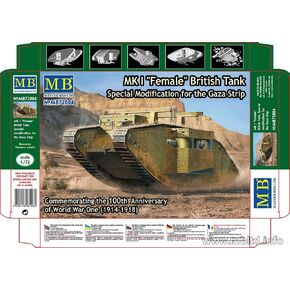 Master Box Models WWI MK I Female British Tank, Special Modification for The Gaza Strip (1/72 Scale)