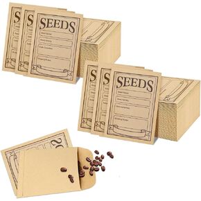100 Pcs Seed Envelopes, Self Adhesive Seed Saving Envelopes, Paper Seed Envelopes Resealable Seed Packets Envelopes, Kraft Seed Packet Organizer for Flower Vegetable Seeds Storage, 3.1 x 4.7 Inch