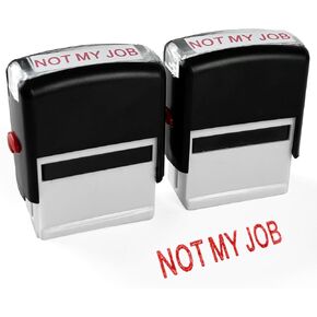 2 Pack Not My Job Stamp Self Inking Rubber Stamp Office Stamp Red Ink Business Stamp Novelty Message Stamp for Office Staff Coworker Teacher Gifts