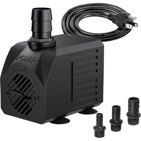 Aquarium Submersible Fountain Pump: 550GPH 30W Ultra Quiet Adjustable Water Pump with 6ft Power Cord for Small Pond | Fish Tank | Waterfall | Garden | Hydroponic (2 Pcs) Black
