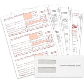 1099-NEC Forms 2024, 3 Part 50 Pack of Laser Tax Forms Kit and Self-Seal Envelopes, Pack of Federal/State Copy's, 1096's –Great for QuickBooks and Accounting Software, 2024 1099-NEC, 50 Pack