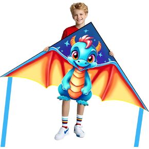 Dinosaur Kites for Kids & Adults, Kites for Kids Ages 4-8 Boys, Dragon Kites for Kids Ages 8-12, Easy to Fly Beach Kite for Beginners