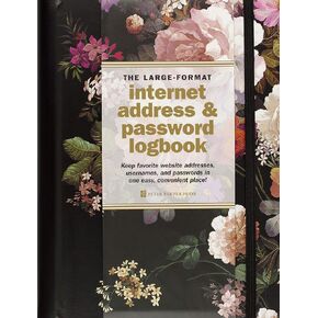 Midnight Floral Large Internet Address & Password Logbook