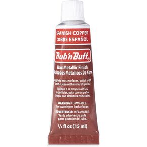 AMACO Rub n Buff Wax Metallic Finish - Rub n Buff Spanish Copper 15ml Tube - Versatile Gilding Wax for Finishing Furniture Antiquing and Restoration - Rub and Buff Colors Single Tube