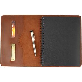 TheAntiq- XL Leather Journal Cover Handmade, Leather Notebook Cover, Leather Cover with Card Slots Genuine Leather, Refillable Leather (Tan) for Men & Women