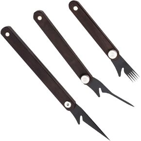 Pottery Clay Tools 3 Piece Set Folding Texturing Modeling Pottery Tool Magnetic Suspension Wooden Handle Serrated Tool Clay Punching Cutting Art Tool Trimming Tool Pottery Clay Sculpting