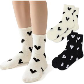 Fun Novelty Socks For Women Classic Woven Cute Heart Socks Retro Crew Socks Calf Socks Casual Cotton Tube Socks Women