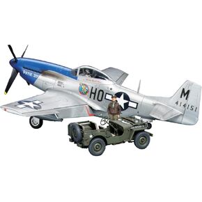 Tamiya 1/48 North American P-51D Mustang & 1/4-ton 4x4 Model Set