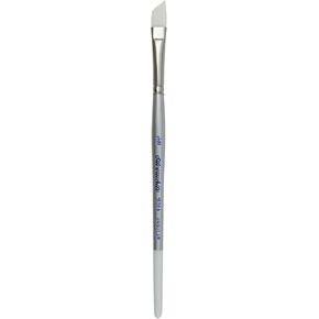 Silver Brush Limited 1506S-3/8 Silverwhite Angle Paintbrush for Watercolor, Gouache, Inks, Dyes, Fluid, & Flow Acrylic, Size 3/8 Inch, Short Handle