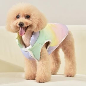 Small Dog Jacket Upgraded and Thickened Three-Layer,Small Dog Coat Windproof Waterproof 2 in 1 Dog Coats for Small Dogs,Warm Dog Clothes,Small Dog Coats(Yellow, S(Chest 13.3" Suggest 3-5lbs))