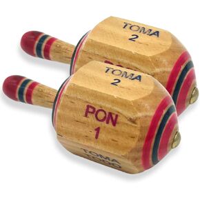 Toma Todo Mexican Game 3 Inch (2-Pack) - Pirinola Mexicana Spinning Top Game - Premium Mexican Toys, Artesania Mexicana De Primera Calidad