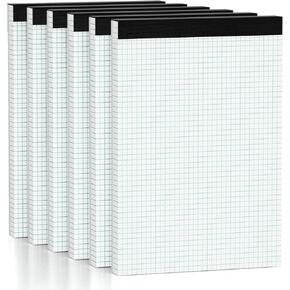 3 Pack Graph Paper Pad Quad Ruled, 2x2 Quad Legal Pads 8.5 x 11 Grid Pad with Cardboard, White Perforations Paper with Blue Lines Graph Paper Notebook for Home, Office, School (50 Sheets per Pads)