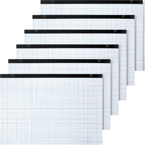Fainne Large Engineering Graph Paper 11''x17'' Landscape, 4''x4'' Grid Graph Paper Pad Giant Drafting Pad Blueprint Sketching Graph Paper for Engineer Architect Designer Mathematician(6 Pads)