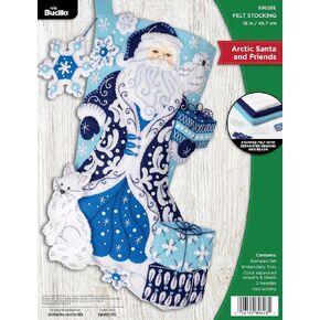 Bucilla, Arctic Santa & Friends, Felt Applique 18" Stocking Making Kit, Perfect for DIY Arts and Crafts, 89628E
