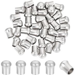 UNICRAFTALE 50Pcs Stainless Steel Cord Ends End Caps 3mm Inner Diameter Column Cone Leather Cord Ends Jewelry Making Caps Bracelet End Caps Terminators Cord Finding for DIY Necklace Jewelry Making