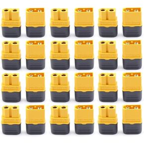 12 Pair XT60H Connectors, XT60H (XT60 Upgrade) Male Female Bullet Connectors with Sheath