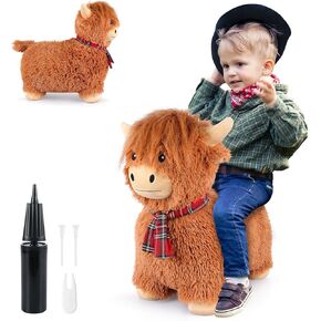 ألعاب Hopper Hopper Cow Highland النطاط ، ألعاب بقرة قابلة للنفخ ، ركوب على ألعاب الحارس ، ومرتفعات في الهواء الطلق في الهواء الطلق ، هدايا الأطفال الصغار ، والحيوانات الصغار.