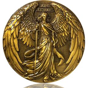 The Archangel Saint Michael Christian Challenge Coin - 1.57 Inch Zinc Alloy, Psalm 91:10-11 Scripture, with Protective Case