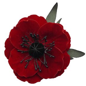9cm Red Velvet POPPY Flower Pin Brooch By NhanDo Handmade – Floral Brooch Pin, Handmade Gift Ideas, Gift for her, Gift For Mom, Bridesmaid gift, valentines day gifts