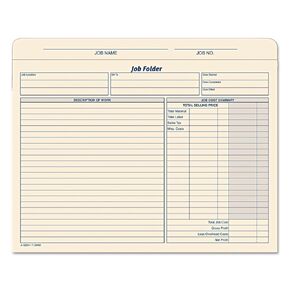 TOPS Job Folder File Jackets, 11.75 x 9.5 Inches, Manila, 20-Pack (3440)