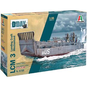 Italeri 6755 1:35 LCM 3 (Landing Craft Mechanized) Model Building Kit, Standing Model Building, Crafts, Hobby, Gluing, Plastic Kit, Military Kit