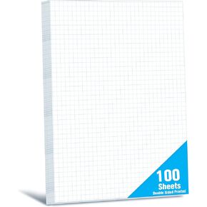 100 Sheets Graph Paper, Double-sided Grid Paper 4x4 Graph Ruled Paper (4 Squares per inch), Easy to Tear Blueprint Grid Pad For Students, Officers, Engineering Drawing, Drafting