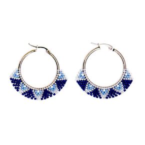Earrings by Embera Bead Project, Hoop Seed Bead Earrings, Social Impact (Isla)