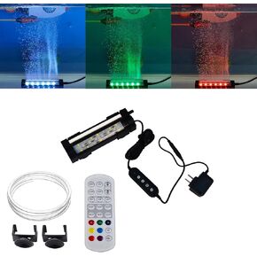 Carefree Fish Aquarium 24/7 Mode Timer Submersible LED Light Full Spectrum CRI 82 Tank Underwater Light & Nanometer Materials Air Stone 3Ft Tubing Waterproof Rating IP68 (No Included Air Pump)