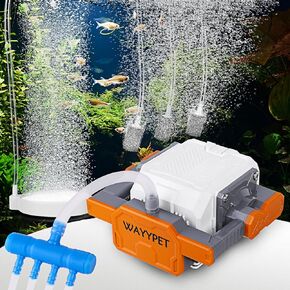 Aquarium Air Pump, 18W 475GPH Powerful Fish Tank Air Pump with Adjustabe Airflow 4 Air Outlets, Commercial Fish Oxygen Aerator Pump with Air Stone Bubbler for Fish Tank Up to 1200 Gallon