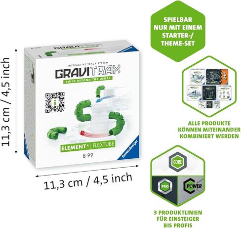 Ravensburger Gravitrax: Flextube ملحق | لعبة STEM للأطفال الذين تتراوح أعمارهم بين 8 وما فوق | متوافق مع جميع أنظمة Gravitrax | نظام تشغيل الرخام رقم 1 في الولايات المتحدة in Kuwait