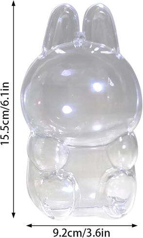 Protective Case for LABUBU, Plastic Clear Display Box with Key Chain for LABUBU Doll, Protective Cover for labubu Plush Toy, Transparent PVC Bag for Storage (Doll Not Include, 17cm) in Saudi Arabia