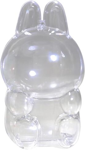 Protective Case for LABUBU, Plastic Clear Display Box with Key Chain for LABUBU Doll, Protective Cover for labubu Plush Toy, Transparent PVC Bag for Storage (Doll Not Include, 17cm) in Saudi Arabia