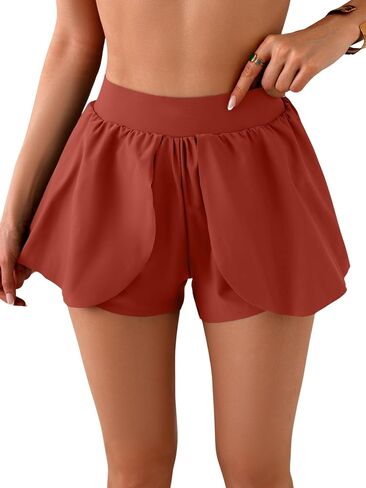 Eomenie Swim Shorts for Women Tummy Control Boy Shorts High Waisted Flowy Bathing Suit Bottom with Built-in Panty in Saudi Arabia