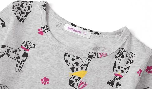 Girls Long Sleeve T-Shirt - Soft Tops Purple Star Dog Graphic Tee Size 6-14 in Saudi Arabia