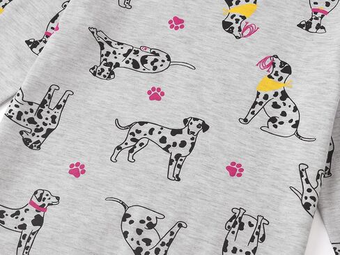 Girls Long Sleeve T-Shirt - Soft Tops Purple Star Dog Graphic Tee Size 6-14 in Saudi Arabia