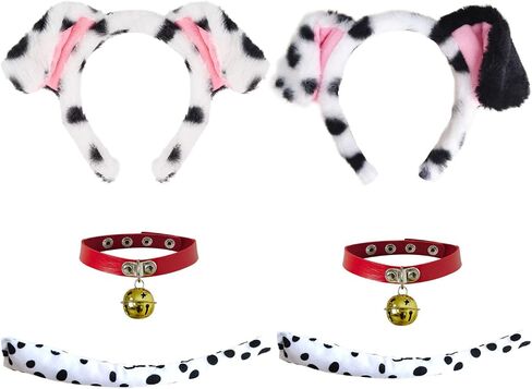 Dalmatian Costume Dalmatian Ears Headband Tail Dog Dalmatian Costume for Women Puppy Dog Dress Up Party in Saudi Arabia