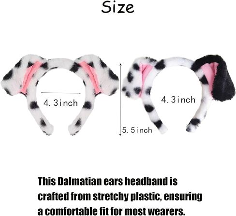 Dalmatian Costume Dalmatian Ears Headband Tail Dog Dalmatian Costume for Women Puppy Dog Dress Up Party in Saudi Arabia
