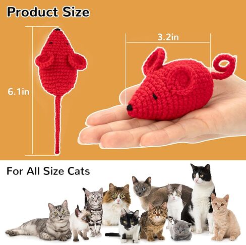 Retro Shaw Catnip Toys Crochet Mice Cat Toys,Yarn Cat Nip Mouse Kitten Toys,Safe Teeth Cleaning Toy for Indoor Cats Chew,Interactive Kitty Kicker Animals Toys,3 Pcs in Saudi Arabia