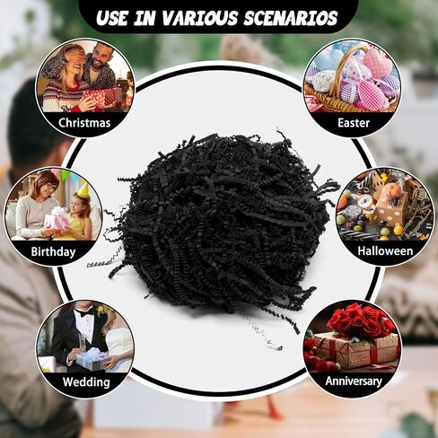 Tisspoms 2lb Crinkle Cut Paper Plaged Filler ، Paper Shreds for Basket Fillers ، عيد ميلاد ، غلاف الهدايا ، الذكرى السنوية ، رأس السنة الجديدة ، حشو ديكور عيد الفصح في عيد الحب (الأزرق العميق) in Kuwait