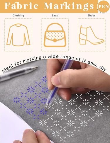 Gezan 20 PCS Sashiko Stencil Kit Kit 10 Pack Water Fabric Fabric Pen Seucing Electory Plassy Plastic Temproidery Patterns Template Line Line for Hand اللحف والتطريز Sashiko in Kuwait