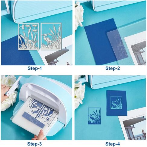 يموت Benecreat 2PCS REED Grass Frame ، و Dusk Gegret Moon Dragonflies يموت الإستنسل ، وقالب النقش المعدني للاصطدام DIY ، ألبوم الصور ، بطاقة الورق المزخرفة المزخرفة in Saudi Arabia