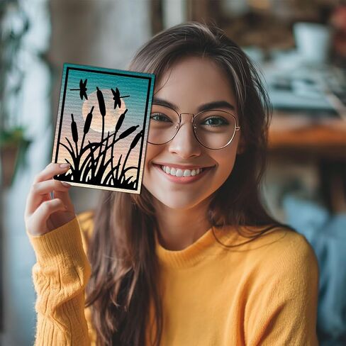 يموت Benecreat 2PCS REED Grass Frame ، و Dusk Gegret Moon Dragonflies يموت الإستنسل ، وقالب النقش المعدني للاصطدام DIY ، ألبوم الصور ، بطاقة الورق المزخرفة المزخرفة in Saudi Arabia